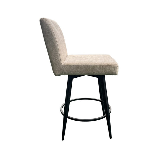 Intercon Furniture - Metal Base Barstool w-Parsons Seat - Champagne Fabric in Matte - BS-BS-110C-CHM-C24 view 2