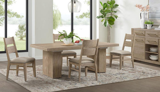 Intercon Furniture - Nash Trestle Table in Weathered Sand Finish veiw 2