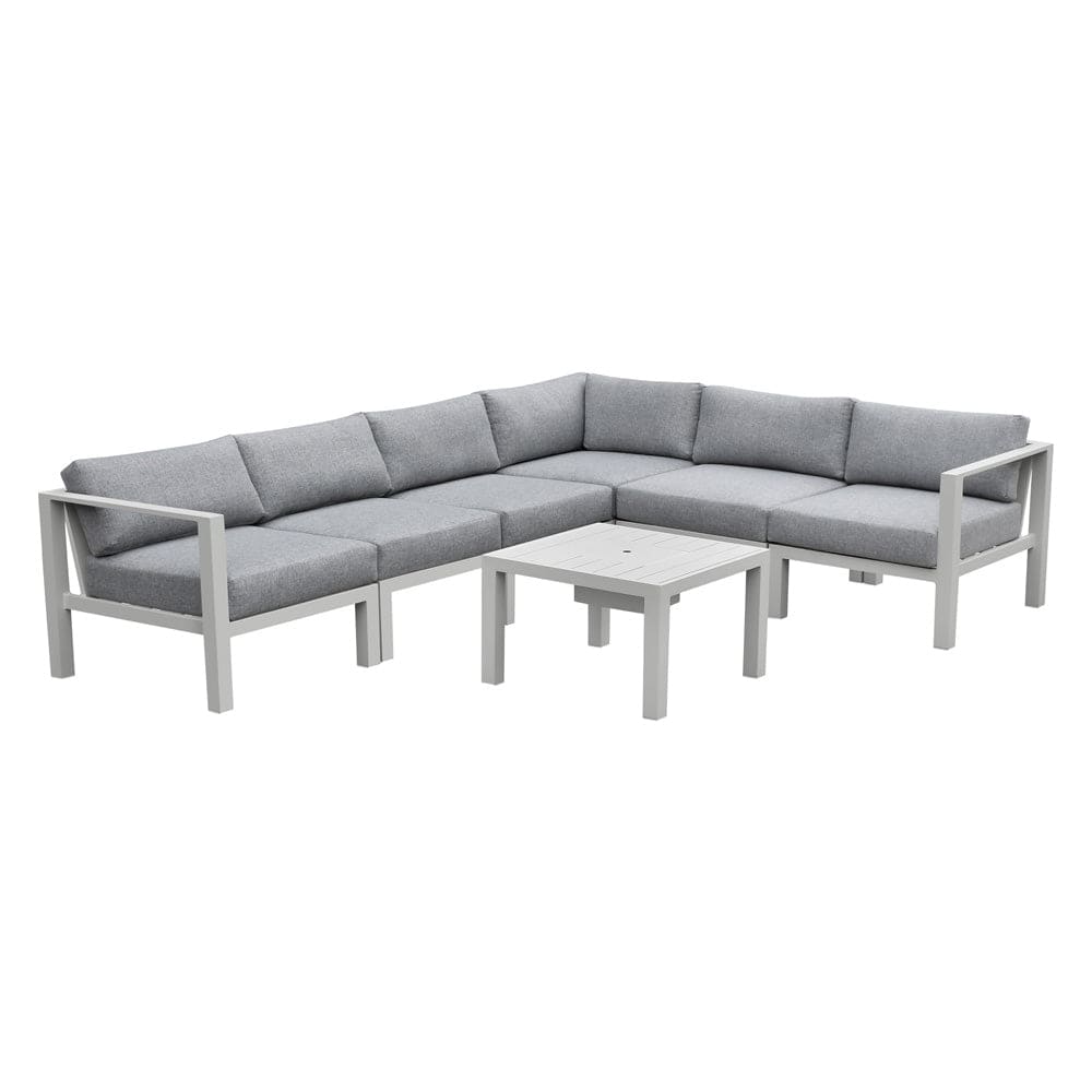 Intercon Furniture - Nash Outdoor Seating 6PC KIT in Buff - NS-SF-ARMLSS-BUF-7PC view 1