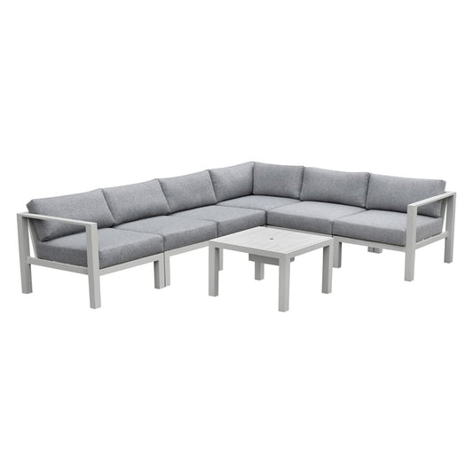 Intercon Furniture - Nash Outdoor Seating 6PC KIT in Buff - NS-SF-ARMLSS-BUF-7PC view 1