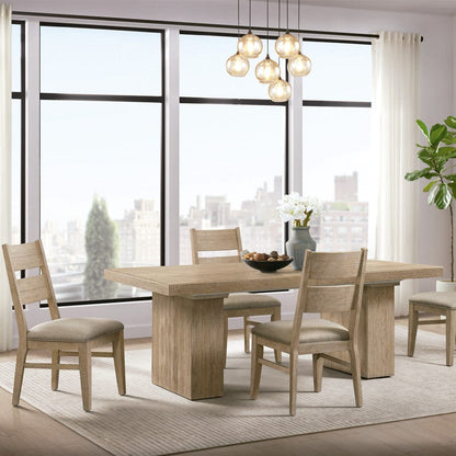 Intercon Furniture - Nash Trestle Dining Table in Weathered Sand - NS-TA-42106-WSN-C view 5