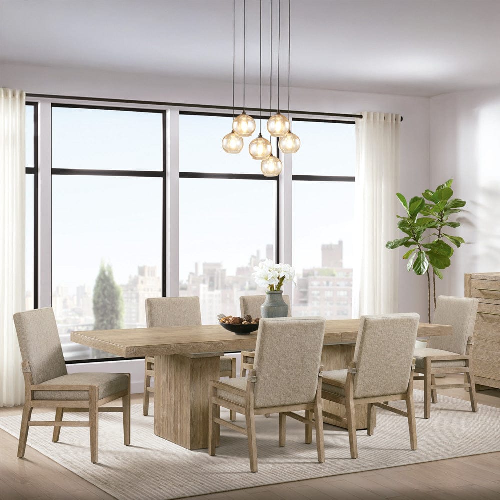 Intercon Furniture - Nash Trestle Dining Table in Weathered Sand - NS-TA-42106-WSN-C view 6