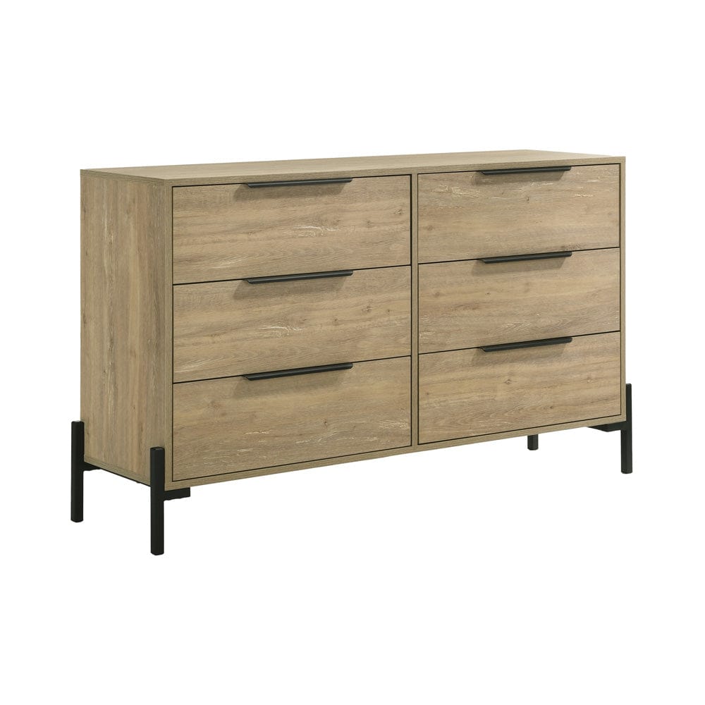 Intercon Furniture - Newhall Dresser in Vintage Oak Melamine - NH-BR-2406-VNM-C view 1