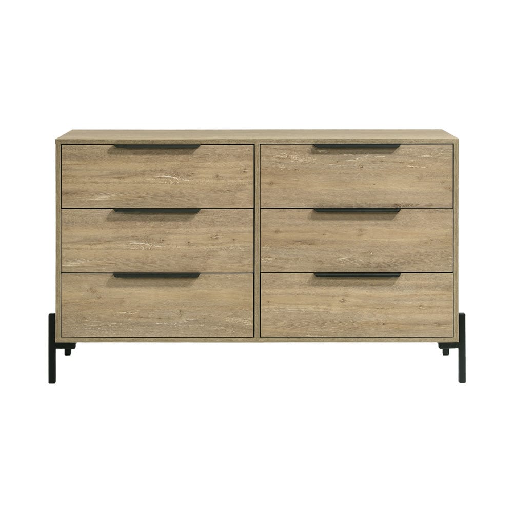 Intercon Furniture - Newhall Dresser in Vintage Oak Melamine - NH-BR-2406-VNM-C view 2