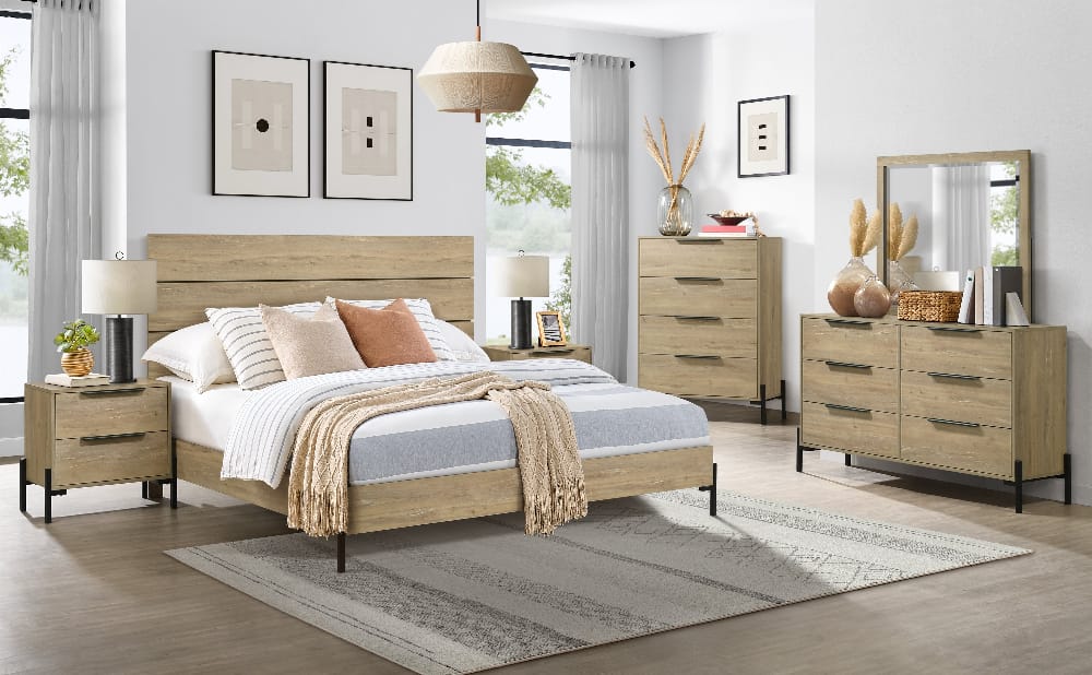 Intercon Furniture - Newhall Dresser in Vintage Oak Melamine - NH-BR-2406-VNM-C view 3