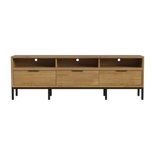 Intercon Furniture - Newport 85" TV Console  in Natural Oak - NP-HT-8528-NTO-C view 2