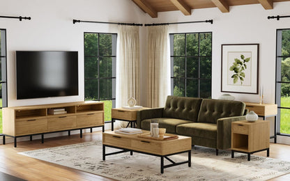 Intercon Furniture - Newport 85" TV Console  in Natural Oak - NP-HT-8528-NTO-C view 4