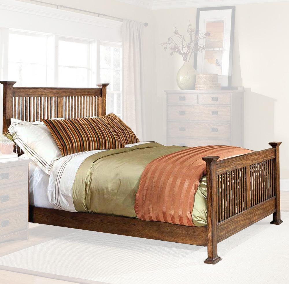 Intercon Furniture - Oak Park Complete King Slat Bed in Mission Finish veiw 1