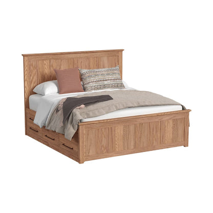 Intercon Furniture - Oak Park King Captain's Bed w-6 Drawers  in Taupe - OP-BR-5850K3-TAU-C view 1