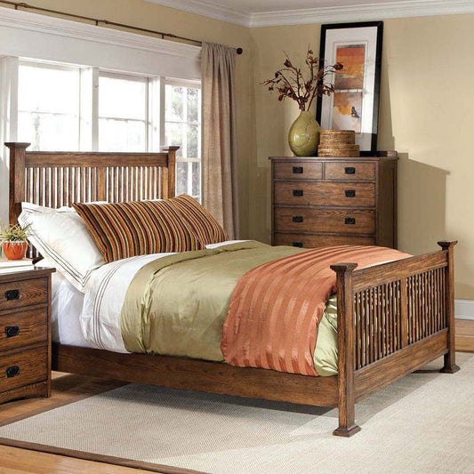 Intercon Furniture - Oak Park King Slat Bed  in Mission - OP-BR-5825K-MIS-C view 1