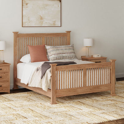 Intercon Furniture - Oak Park Queen Slat Bed  in Taupe - OP-BR-5825Q-TAU-C view 4