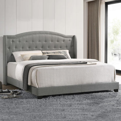 Intercon Furniture - Rhyan King UPH Bed - UB-BR-RHYKNG-SMK-C veiw 1