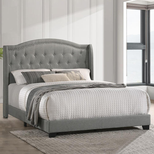 Intercon Furniture - Rhyan Queen UPH Bed - UB-BR-RHYQEN-SMK-C veiw 1