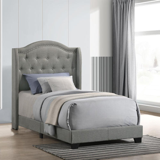 Intercon Furniture - Rhyan Twin UPH Bed - UB-BR-RHYTWN-SMK-C veiw 1