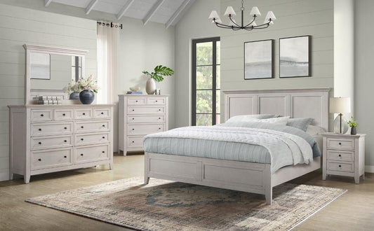 Intercon Furniture - San Mateo Complete Queen Standard Bed in Rustic White Finish veiw 2