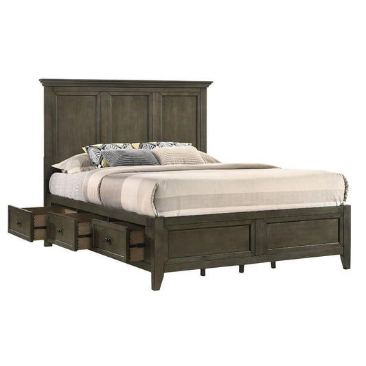 Intercon Furniture - San Mateo Complete Queen Storage Bed in Gray Finish veiw 1
