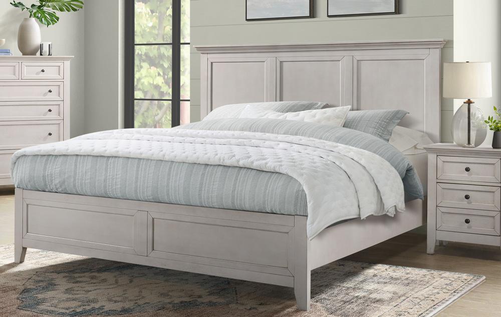 Intercon Furniture - San Mateo Completed King Standard Bed in Rustic White Finish veiw 2