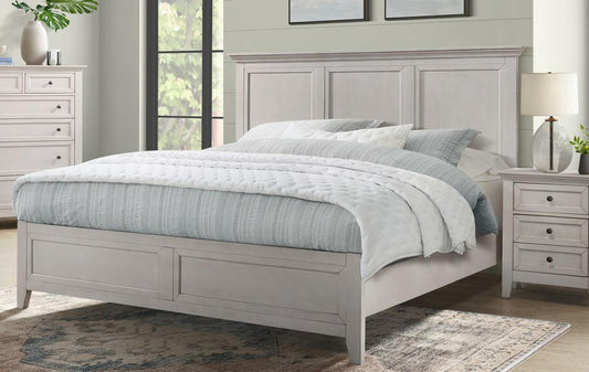Intercon Furniture - San Mateo Completed King Standard Bed in Rustic White Finish veiw 2