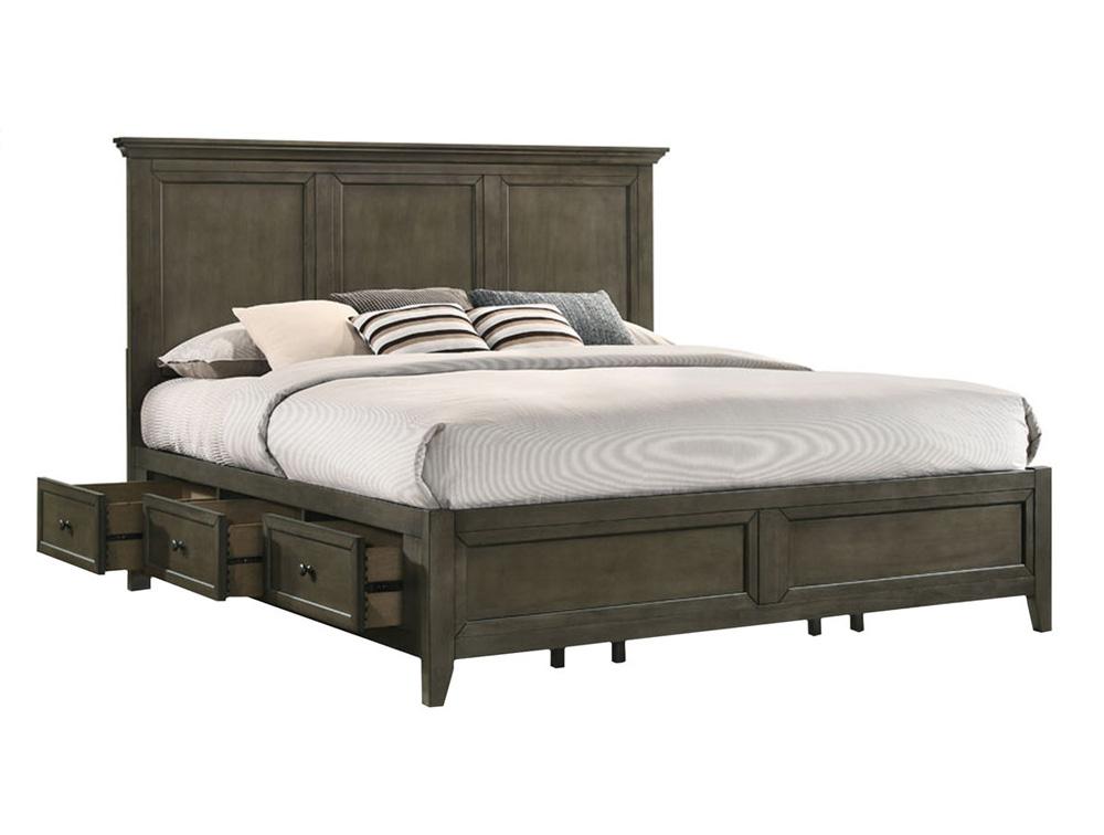 Intercon Furniture - San Mateo Completed King Storage Bed in Gray Finish view 1