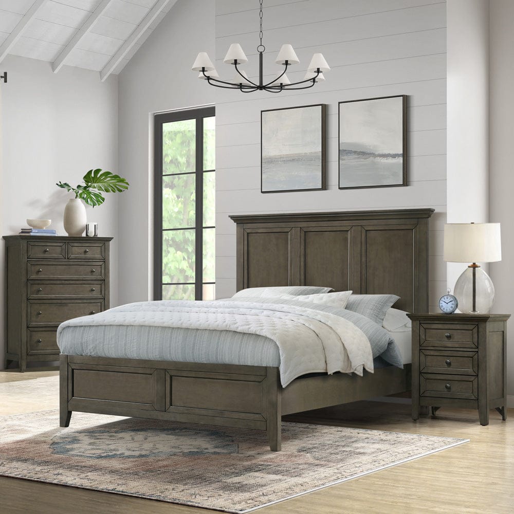 Intercon Furniture - San Mateo King Standard Bed  in Gray - SM-BR-8865K-GRY-C view 2