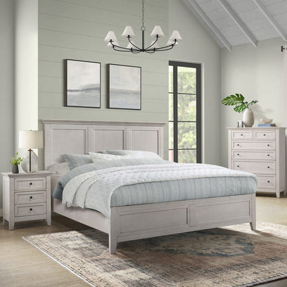 Intercon Furniture - San Mateo King Standard Bed  in Rustic White - SM-BR-8865K-RWH-C view 2