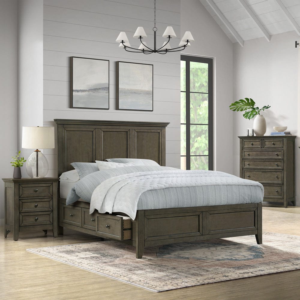 Intercon Furniture - San Mateo King Storage Bed  in Gray - SM-BR-8865KS-GRY-C view 3