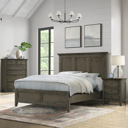 Intercon Furniture - San Mateo Queen Standard Bed  in Gray - SM-BR-8865Q-GRY-C view 2