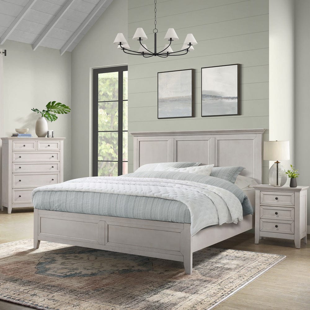 Intercon Furniture - San Mateo Queen Standard Bed  in Rustic White - SM-BR-8865Q-RWH-C view 2