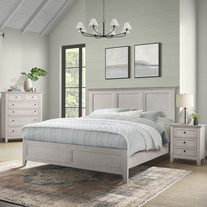 Intercon Furniture - San Mateo Queen Standard Bed  in Rustic White - SM-BR-8865Q-RWH-C view 2