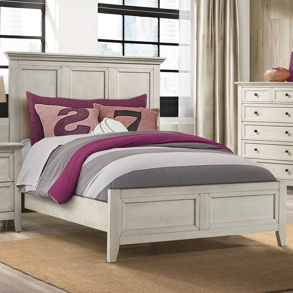 Intercon Furniture - San Mateo Youth Full Standard Bed  in Rustic White - SM-BR-4325F-RWH-C view 2