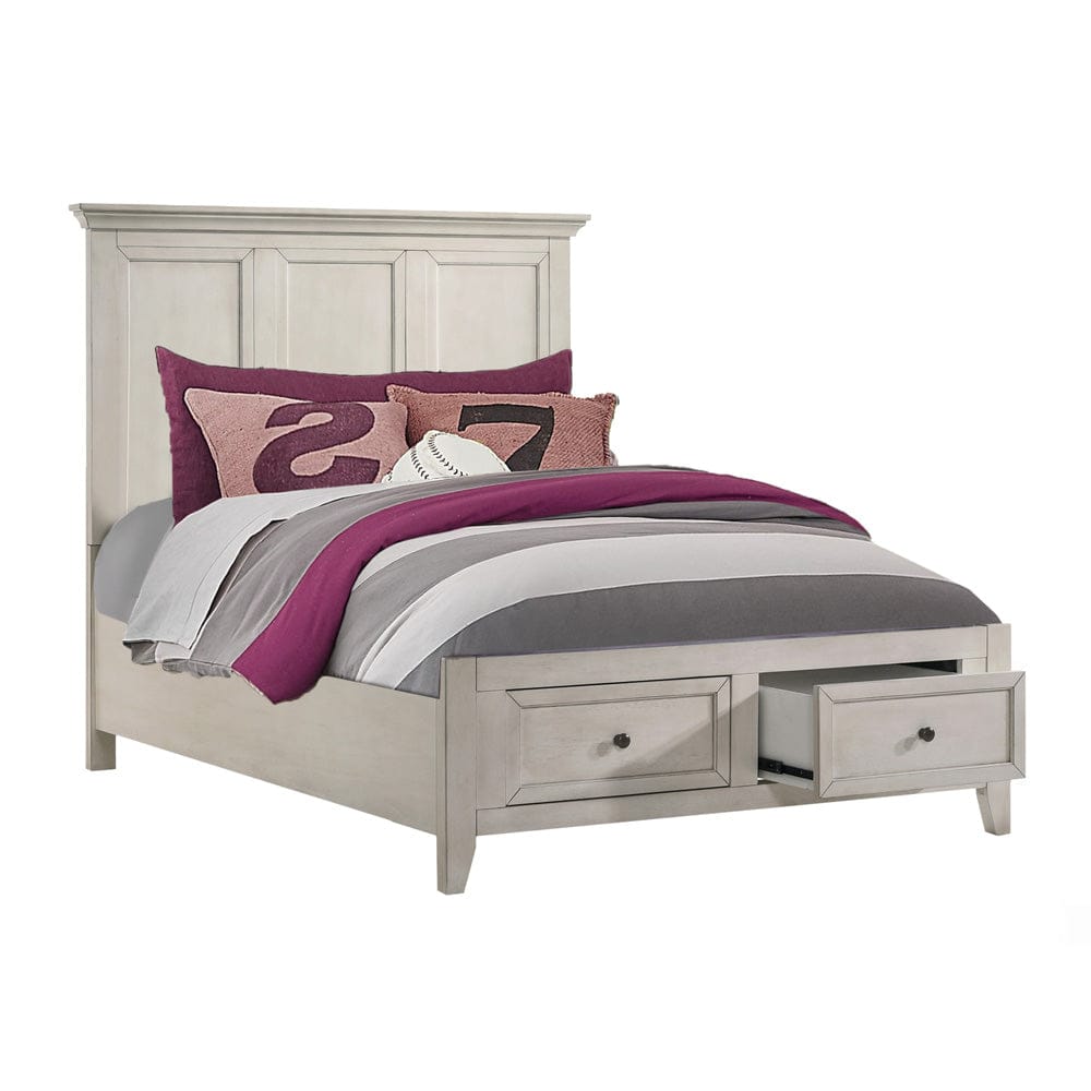 Intercon Furniture - San Mateo Youth Full Storage Bed  in Rustic White - SM-BR-4325FS-RWH-C view 1