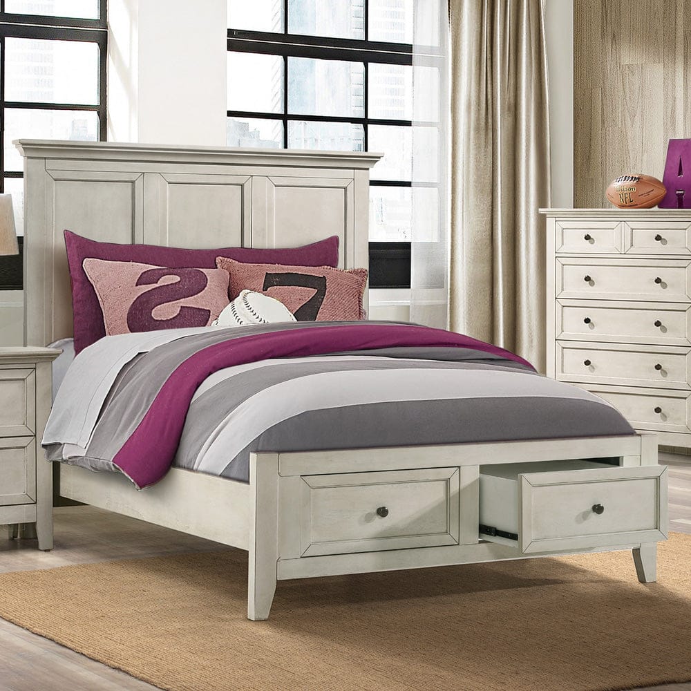 Intercon Furniture - San Mateo Youth Full Storage Bed  in Rustic White - SM-BR-4325FS-RWH-C view 2