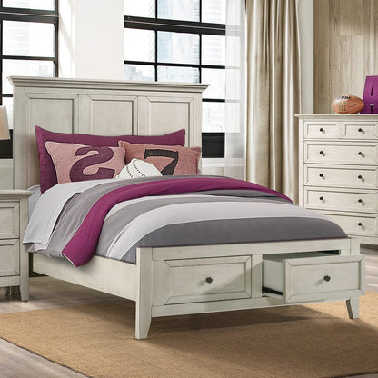 Intercon Furniture - San Mateo Youth Full Storage Bed  in Rustic White - SM-BR-4325FS-RWH-C view 2