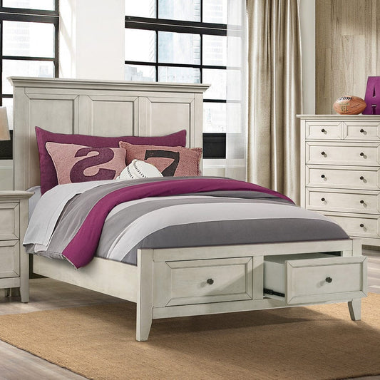 Intercon Furniture - San Mateo Youth Full Storage Bed  in Rustic White - SM-BR-4325FS-RWH-C view 2