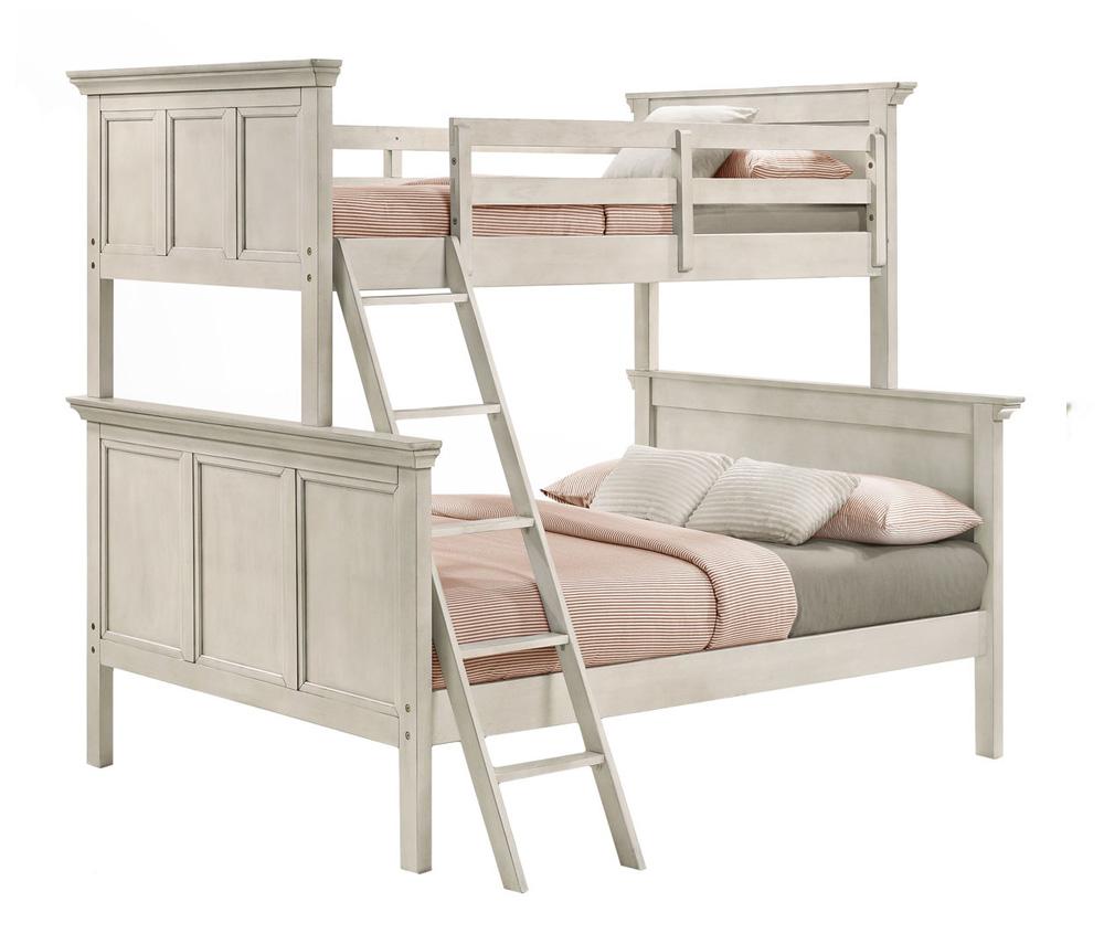 Intercon Furniture - San Mateo Youth Twin Over Full Bunk Bed in Rustic White Finish veiw 1