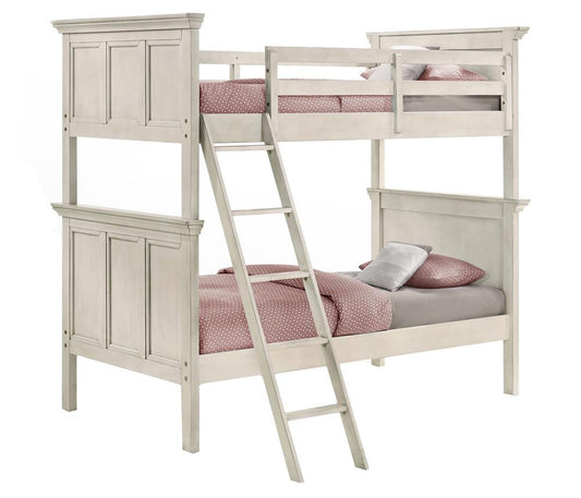 Intercon Furniture - San Mateo Youth Twin Over Twin Bunk Bed in Rustic White Finish veiw 1