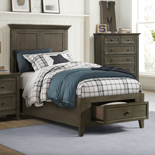 Intercon Furniture - San Mateo Youth Twin Storage Bed  in Gray - SM-BR-4325TS-GRY-C view 2