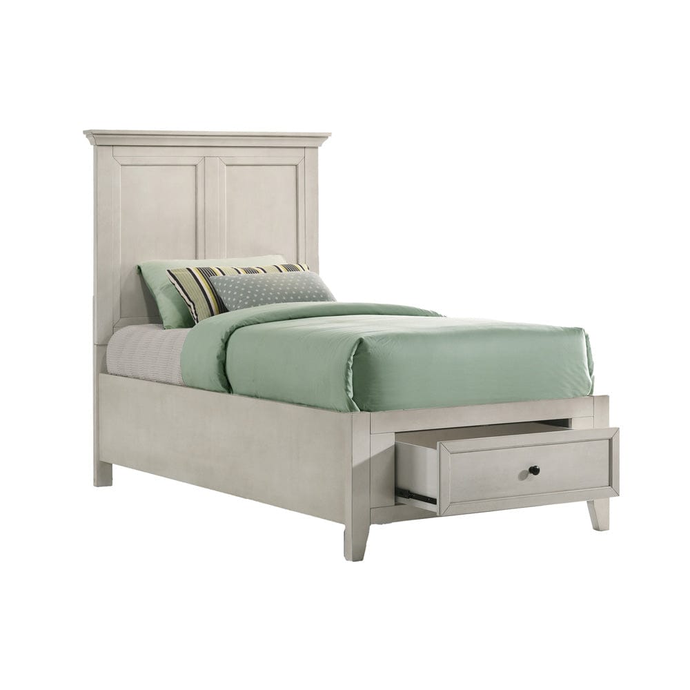 Intercon Furniture - San Mateo Youth Twin Storage Bed  in Rustic White - SM-BR-4325TS-RWH-C view 1
