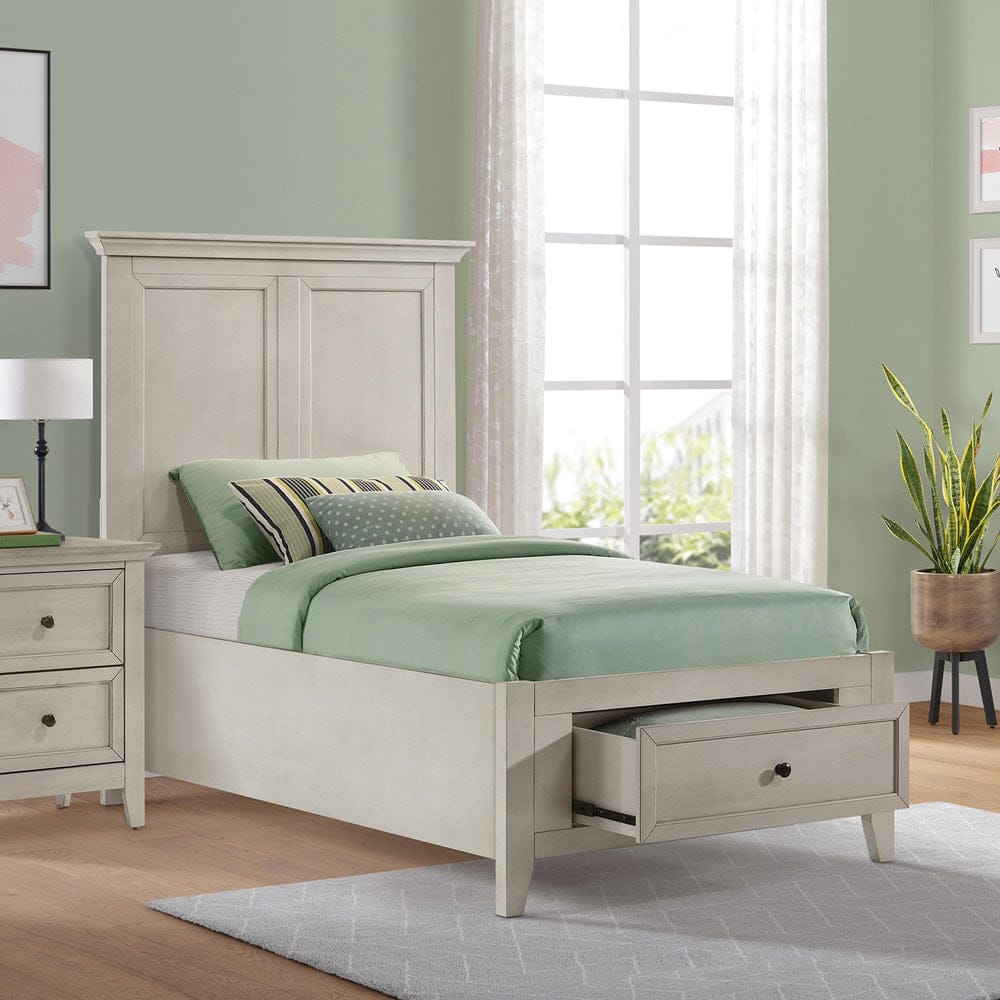 Intercon Furniture - San Mateo Youth Twin Storage Bed  in Rustic White - SM-BR-4325TS-RWH-C view 2