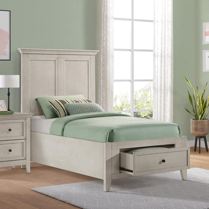 Intercon Furniture - San Mateo Youth Twin Storage Bed  in Rustic White - SM-BR-4325TS-RWH-C view 2