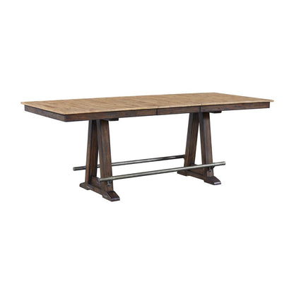 Intercon Furniture - Transitions Counter Trestle Table in Driftwood And Sable - TR-TA-4096G-DWS-SET view 1