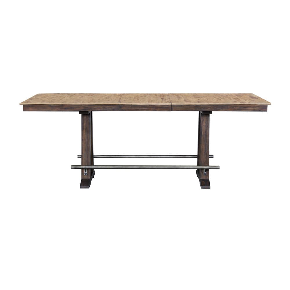 Intercon Furniture - Transitions Counter Trestle Table in Driftwood And Sable - TR-TA-4096G-DWS-SET view 2