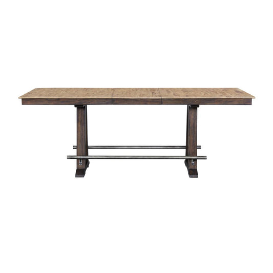 Intercon Furniture - Transitions Counter Trestle Table in Driftwood And Sable - TR-TA-4096G-DWS-SET view 2