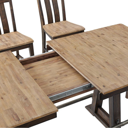 Intercon Furniture - Transitions Counter Trestle Table in Driftwood And Sable - TR-TA-4096G-DWS-SET view 3