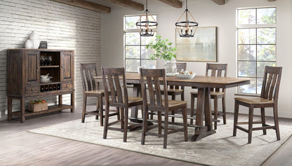 Intercon Furniture - Transitions Counter Trestle Table in Driftwood And Sable - TR-TA-4096G-DWS-SET view 5