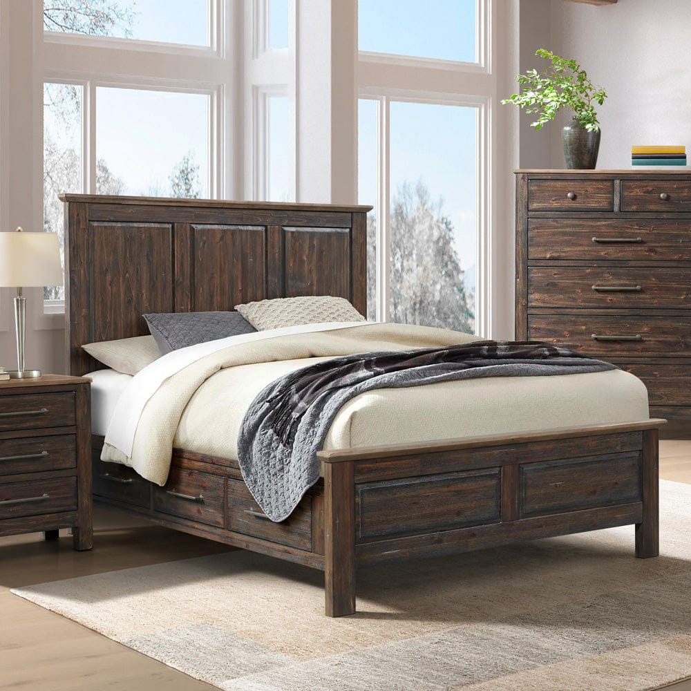 Intercon Furniture - Transitions Queen Storage Bed in Driftwood And Sable - TR-BR-3665QS-DWS-C view 4