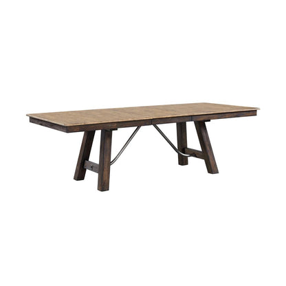 Intercon Furniture - Transitions Trestle Dining Table in Driftwood And Sable - TR-TA-4296-DWS-SET view 1