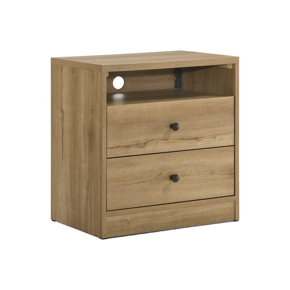 Intercon Furniture - Vega Nightstand in Natural Oak Melamine - VG-BR-2202-NNM-C view 1