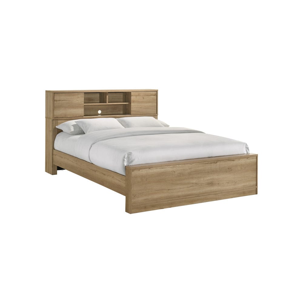 Intercon Furniture - Vega Queen Bookcase Bed in Natural Oak Melamine - VG-BR-2260Q-NNM-C view 1