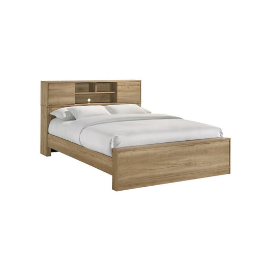 Intercon Furniture - Vega Queen Bookcase Bed in Natural Oak Melamine - VG-BR-2260Q-NNM-C view 1